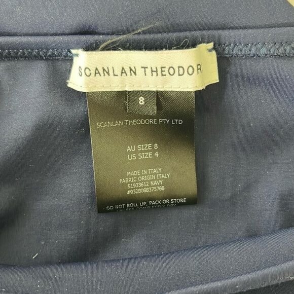 Scanlan Theodore High Rise Bikini Bottom Blue Navy - Picture 6 of 7